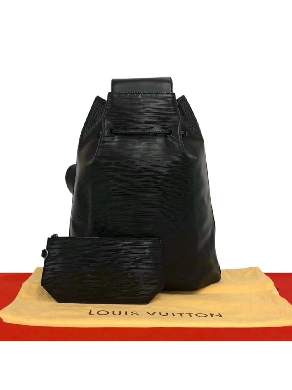 Louis Vuitton Vintage Sac a Dos Epi Leather Shoulder Bag Black Noir